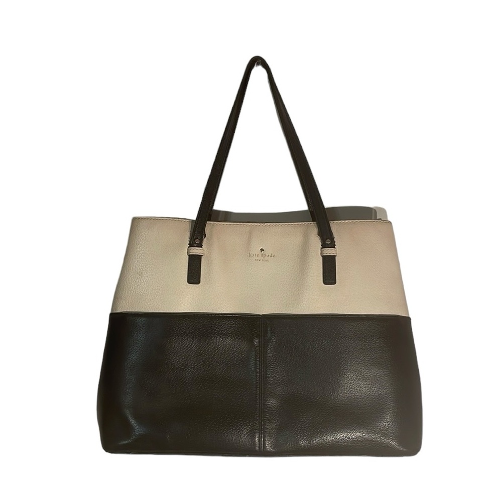 Kate Spade Grand Street Colorblock Gabriel porcelain and black tote bag, purse